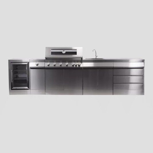 Mobile da Esterno Composto da 3 Cassetti Dim 73x55.3x90cm Per Cucina Esterno Naterial Ilo