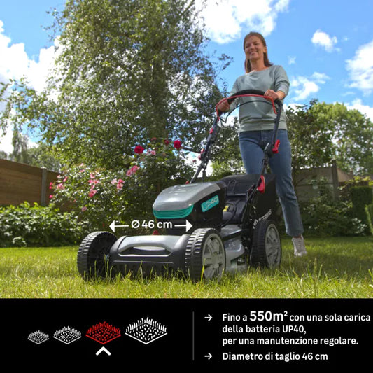 Rasaerba a Batteria Con Caricabatteria Sterwins Taglio 46Cm Sacco Da 55LT